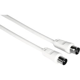 Antena wireless Prelungitor cablu coaxial Hama 10m 75dB alb, incl. mufe TV (mamă/tată)
