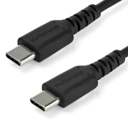 StarTech.com 1m USB C Charging Cable - Durable Fast Charge & Sync USB 3.1 Type C to C Charger Cord - TPE Jacket Aramid Fiber M/M 60W Black - USB-C cable - 1 m