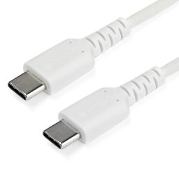 StarTech.com 1m USB C Charging Cable - Durable Fast Charge & Sync USB 3.1 Type C to C Charger Cord - TPE Jacket Aramid Fiber M/M 60W White - USB-C cable - 1 m