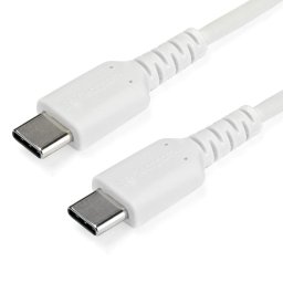 StarTech.com 2m USB C Charging Cable - Durable Fast Charge & Sync USB 3.1 Type C to C Charger Cord - TPE Jacket Aramid Fiber M/M 60W White - USB-C cable - 2 m