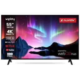 Televizor 55WiPlay6301-U, diagonala 139 cm, Ultra HD / 4K, clasa E, sistem operare webOS, tehnologie HDR, Timeshift, Dolby Digital Plus, negru