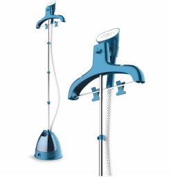 Aparat de calcat cu aburi vertical DGS175, 1750 W, placa abur din inox, incalzire rapida, rezervor apa de 2.5 l, Albastru