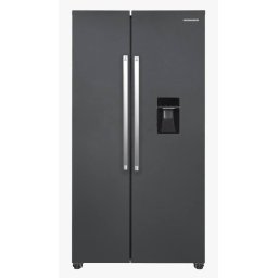 Aparate Frigorifice Combina side by side Heinner HSBS-HM529NFINVDGWDE++, 529 l, Clasa E, No frost, Compresor inverter, Dozator de apa, Display pe usa, Functii: vacanta, congelare rapida, blocare acces copii, alarma usa deschisa, H 177 cm, Gri antracit tex