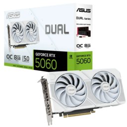 Placa video ASUS nVidia GeForce RTX 5060 DUAL White OC Edition 8GB 90YV0N15-M0NA00, GDDR7, 128 bit