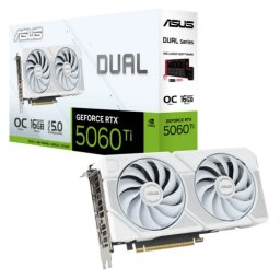 Placa video ASUS nVidia GeForce RTX 5060 Ti DUAL White OC 16GB DUAL-RTX5060TI-O16G-WHITE, GDDR7, 128 bit