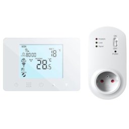 Termostat ambient Auraton Orion 230V SET, fara fir, programabil, control internet Tuya Smart, pentru dispozitive incalzire/racire conectate la priza