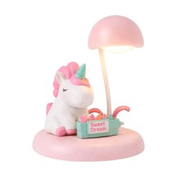 Lampa de veghe interactivă Unicorn, plastic, lumini reglabile, 15 cm Engros