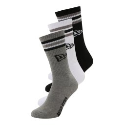 NEW ERA Șosete gri / negru / alb