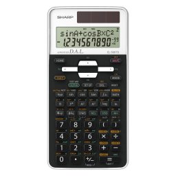 Calculator de birou Calculator stiintific, 12 digits, 470 functii, 161x80x15 mm, dual power, SHARP EL-506TSWH - alb