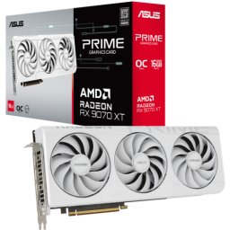 Placa video ASUS AMD Radeon RX 9070 XT PRIME White OC 16 GB PRIME-RX9070XT-O16G-WHITE, GDDR6, 256 bit