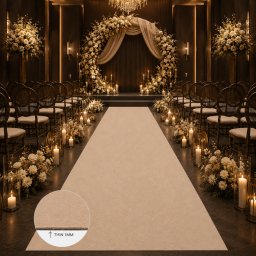 MOSTRA Mocheta Evenimente Belgia PLAT BEIGE, Grosime 1mm, BEJ, Marime max 50 x 50 cm, Antialergic, Polipropilena, Prezentari, Intalniri oficiale, Terase, Curti