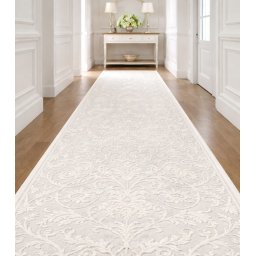 Traversa ITEA 42001-101, Inaltime Fir 10 mm, Latime 0.58m, Marime 95 x 800 cm, Ivory, Alb, Festonata Surfilata Tivita, Antialergica, Polipropilena, Living, Dormitor, Coridor, Hol