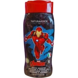 Set 2 x Gel de Dus Avengers Iron Man Naturaverde Kids cu Extract de Musetel si Galbenele din Cultura Organica 250 ml