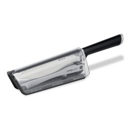 Cuțitul bucătarului cu suport de ascuțire Tefal Ever Sharp K2569004, 16.5 cm, suport cu tehnologie Dual Pivot, sistem de blocare, oțel german