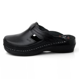 Saboti dama, Batz, Flower-Negru, casual, piele naturala, ortopedici, cu platforma, negru (Marime: 40)
