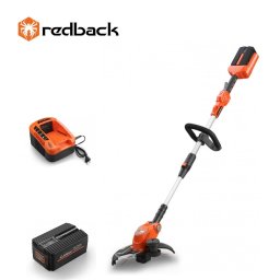 Pachet trimmer gazon Redback 40V cu acumulator 6Ah si incarcator rapid 5A