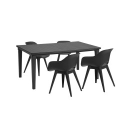 Set mobilier de gradina Curver Mariett 4+1, grafit, pentru terasa si gradina