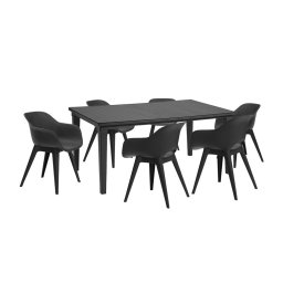 Set mobilier de gradina Curver Mariett 6+1 grafit pentru terasa si curte