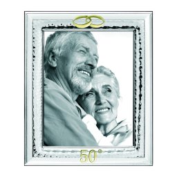 Rama foto Argint cadou Aniversare 50 Ani Nunta de Aur 15x20 cm