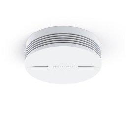 Detector de fum Netatmo Smart Smoke Alarm 85dB Alerte mobil Wi-Fi Alb