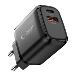 Incarcator TECH-PROTECT NCA45W-GAN, 1x USB-C, 1x USB-A, Power Delivery 45W, Negru