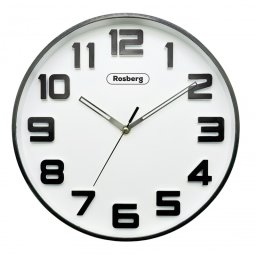 Ceas de perete Rosberg R59998B, 30 cm, Cifre mari, Mecanism silentios, Rotund, Negru