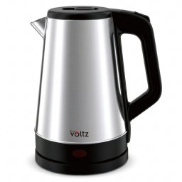 Cana electrica Oliver Voltz OV51230AB, 1500 W, 1,8 l, Baza rotativa la 360°, Carcasa din otel inoxidabil, Inox/Negru