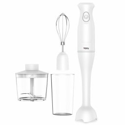Blender manual cu tocător 3 în 1 Oliver Voltz OV51112PSC, 400 W, 0,7 l, accesorii pentru pasare și bătut, alb