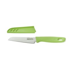 Cutit cu teaca, 9.5 cm, lama din inox, grosime 0.8 mm, Verde