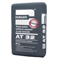 ADEZIV SI MASA DE SPACLU PENTRU POLISTIREN SI VATA MINERALA DURAZIV AT 32, 25 KG