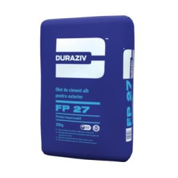 GLET DE CIMENT ALB PENTRU EXTERIOR, DURAZIV FP 27, 20KG