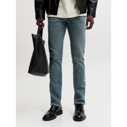 Jack & Jones Blugi barbati GLENN, cu talie joasa si croiala Slim fit, Albastru inchis (SELECTATI MARIMEA: 33, SELECTATI LUNGIMEA: 32)