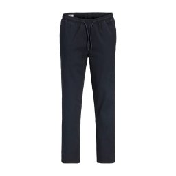 Jack & Jones, Pantaloni jogger barbati, din bumbac, cu talie medie, Tapered Fit, jpstace dylan, Bleumarin inchis (SELECTATI MARIMEA: 2XL)
