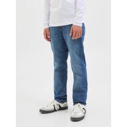 Jack & Jones Blugi baieti, Glenn, cu talie joasa si croiala Slim fit, Albastru inchis (SELECTATI MARIMEA: 176 cm)