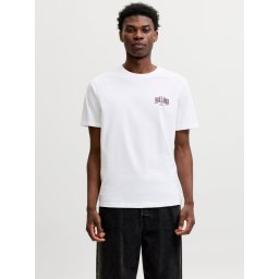 Jack & Jones Tricou barbati la baza gatului, din bumbac, Regular Fit, JJAERO, Alb (SELECTATI MARIMEA: S)