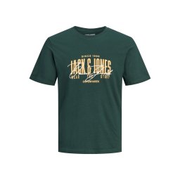 Jack & Jones Tricou la baza gatului baieti, din bumbac, Regular fit, Verde inchis (SELECTATI MARIMEA: 152 cm)