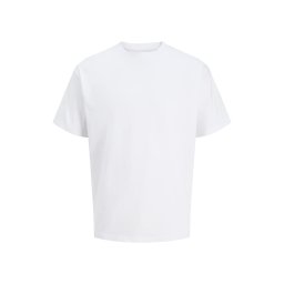 Jack & Jones Plus Tricou simplu, barbati big sizes, din bumbac organic, Relaxed Fit, Alb (SELECTATI MARIMEA: 3XL)