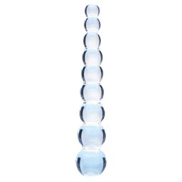 Clarity Elysian Pearls - dildo de sticlă cu perle (transparent)