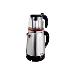Set fierbator electric + ceainic floria zln-3581 - 2200w, inox/ negru, 1.7l + 0.9l
