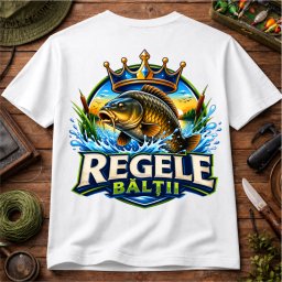 Tricou Personalizat pentru Pescari , zRegele Baltii, cu Nume , Fata E i Spate