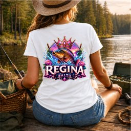 Tricou Personalizat pentru Pescarite , zRegina Baltii, cu Nume , Fata E i Spate