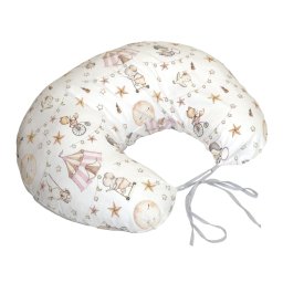 Perna pentru gravide si alaptare cu husa detasabila din bumbac 100% si umplutura antialergica BabySoft Circ Roz Amy