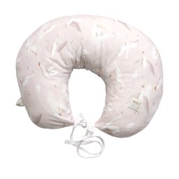 Perna pentru gravide si alaptare, husa detasabila din bumbac 100% si umplutura antialergica BabySoft, Gasca Bej, Amy