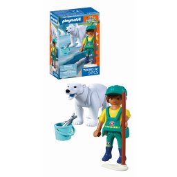 Playmobil - jucarie de rol ingrijitor zoo si urs polar