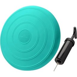 Everest Fitness perna de echilibru ortopedica gonflabila, Ø33 cm, 150 kg, pompa inclusa, turcoaz - Verificat A · Re-Bloom