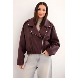 Geacă de piele pentru femei Kesi, culoare vișinie