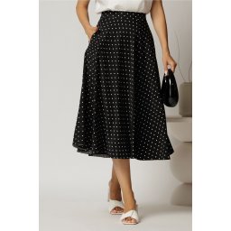 Fusta midi neagra clos cu buline