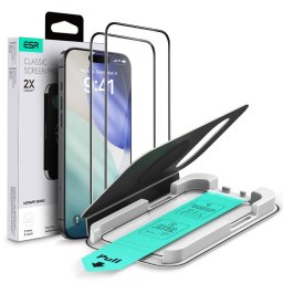 Folie Protectie ESR UltraFit Apple iPhone 17 / 16 Pro Sticla Securizata Full Glue Set 2 bucati