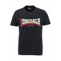 LONSDALE Tricou 'Two Tone' bej deschis / roșu cireș / negru