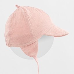 Baby summer muslin cap with visor New Baby pink